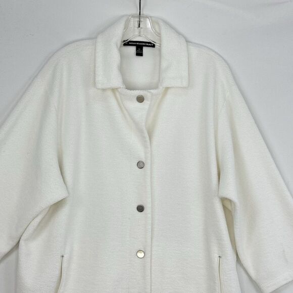 Vtg Company Ellen Tracy Women’s Collar Button Closure and zip pockets Ivory 3X - Picture 13 of 16